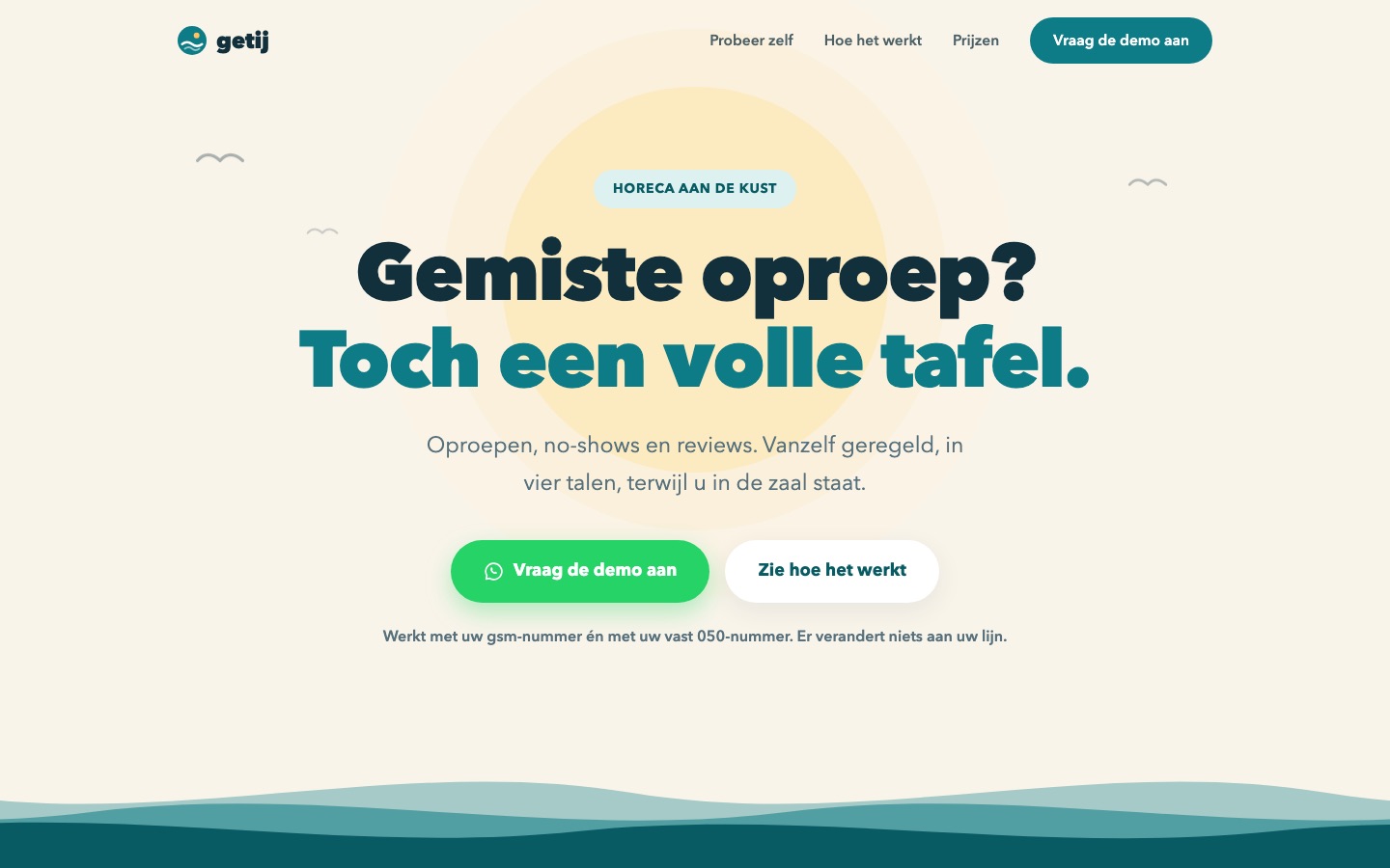 Screenshot van getij.be